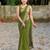 Olive silk blend woven saree with banarasi silk