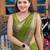 Olive silk blend woven saree with banarasi silk