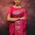 Pink silk blend woven saree with banarasi silk