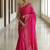 Pink silk blend woven saree with banarasi silk