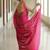 Pink silk blend woven saree with banarasi silk