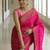 Pink silk blend woven saree with banarasi silk