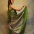 Dark green silk blend woven saree with banarasi silk
