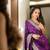 Purple silk blend woven saree with banarasi silk