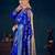 Blue silk blend woven saree with banarasi silk