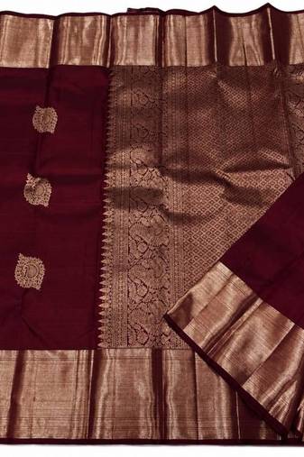 Black silk blend woven saree with banarasi silk