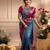Cobalt blue art silk woven saree with banarasi silk