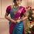 Cobalt blue art silk woven saree with banarasi silk