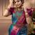 Cobalt blue art silk woven saree with banarasi silk