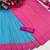 Cobalt blue art silk woven saree with banarasi silk