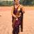 Dark maroon silk blend woven saree with banarasi silk