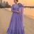 purple faux georgette readymade anarkali suit with embroidery & cut work