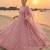 peach faux georgette readymade anarkali suit with embroidery & cut work