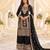 black chinon readymade suit with embroidery & sequence work