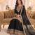 black chinon readymade suit with embroidery & sequence work