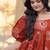 orange silk blend  readymade kurti with printed work
