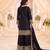 black chinon readymade suit with embroidery & sequence work
