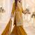 mustard chinon readymade suit with embroidery & sequence work