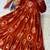 orange silk blend  readymade kurti with printed work