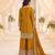 mustard chinon readymade suit with embroidery & sequence work