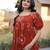 orange silk blend  readymade kurti with printed work