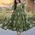 green silk blend  readymade kurti with printed work