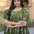 green silk blend  readymade kurti with printed work