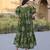 green silk blend  readymade kurti with printed work