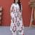 white silk blend  readymade kurti set with printed work