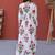 white silk blend  readymade kurti set with printed work