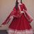 maroon faux georgette readymade anarkali suit with embroidery & sequence work