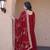 maroon faux georgette readymade anarkali suit with embroidery & sequence work