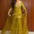 mustard chinon readymade suit with embroidery & sequence work