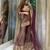 brown chinon readymade suit with embroidery & sequence work