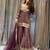 brown chinon readymade suit with embroidery & sequence work
