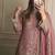 pink georgette readymade suit with embroidery & sequence work