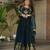 navy faux georgette readymade anarkali suit with zari thread & embroidery work
