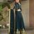 navy faux georgette readymade anarkali suit with zari thread & embroidery work