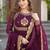 purple faux georgette readymade anarkali suit with zari thread & embroidery work
