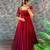 Maroon silk Blend  party wear anarkali gown with zari embroidery