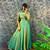 Pista green silk Blend party wear anarkali gown with zari embroidery