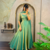Pista green silk Blend party wear anarkali gown with zari embroidery