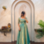 Pista green silk Blend party wear anarkali gown with zari embroidery
