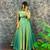 Pista green silk Blend party wear anarkali gown with zari embroidery