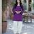 purple silk blend  readymade suit with bandhej printed work