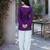 purple silk blend  readymade suit with bandhej printed work