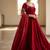 Maroon silk Blend  party wear anarkali gown with zari embroidery