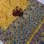Yellow Color Gold Zari and Ribbon work and real mirror & diamond hand work with beautiful print Silk_Blend Saree 