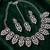 baby pink rhodium-plated agate stone necklace set with earrings & maang tikka