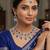 blue rhodium-plated agate stone necklace set with earrings & maang tikka